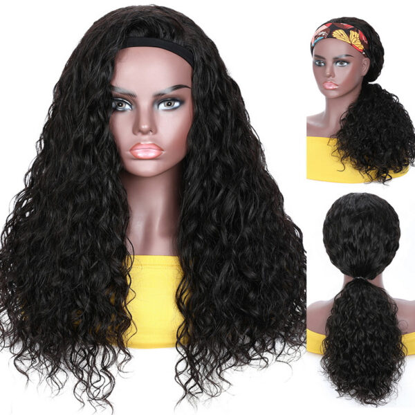 Headband Wig Human Hair Water Wave Wig - Image 2